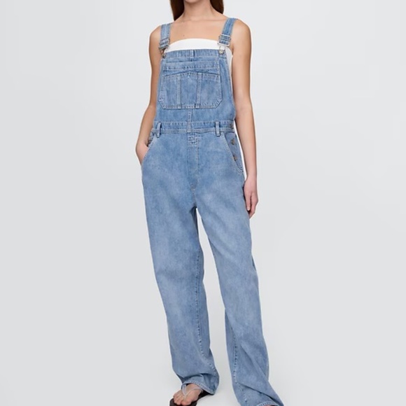 Gap Loose Overalls Light Indigo Women's Small 100% Cotton 90's Classic - Picture 1 of 12